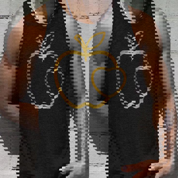 りんご ハート ラインアート かわいい シンプル デザイン 長袖tシャツ タンクトップ 彼への贈り物