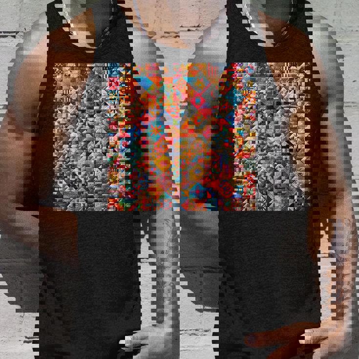 アメリカンキルト カラフル パッチワーク キルティング キルター ソーイング タンクトップ 彼への贈り物