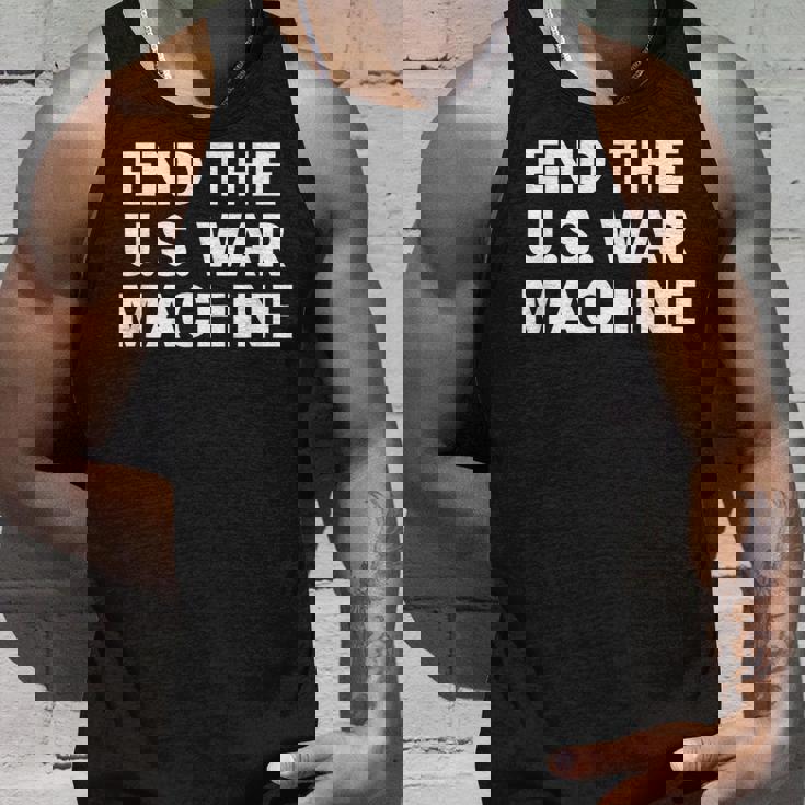 アメリカ戦争機械反戦平和抗議を終わらせよう。 タンクトップ 彼への贈り物