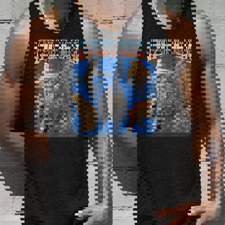 アルファ 男性 面白い ジョーク ミーム 大人 ユーモア 猫 ミーム タンクトップ 彼への贈り物