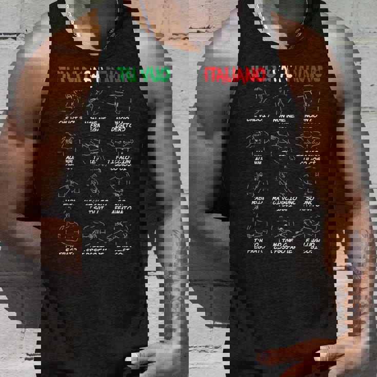 イタリアのジェスチャー、翻訳者、面白いハンドジェスチャー。 タンクトップ 彼への贈り物