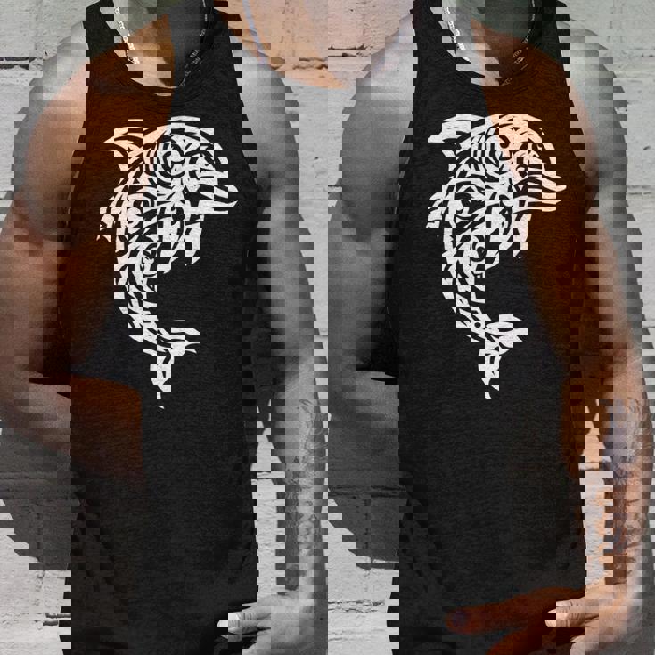 イルカ ポリネシアン トライバル マオリ ライトパターン イルカ 長袖tシャツ タンクトップ 彼への贈り物