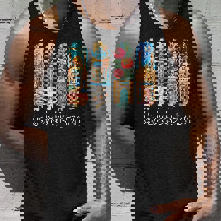 ウズベキスタン 筆文字 ウズベク バカンス お土産 ウズベキスタン タンクトップ 彼への贈り物