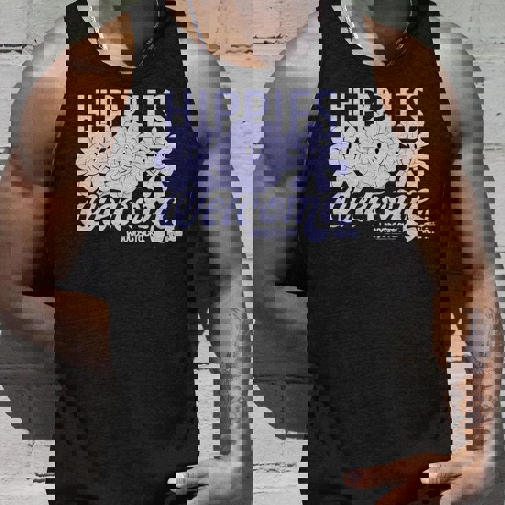 ウッドストック・ヒッピーズ・ウェルカム・スマイリング・フラワーズ 長袖tシャツ タンクトップ 彼への贈り物