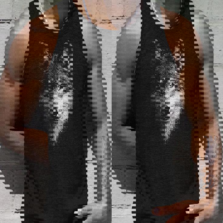 オオカミ 動物 モチーフ アート オオカミ 長袖tシャツ タンクトップ 彼への贈り物