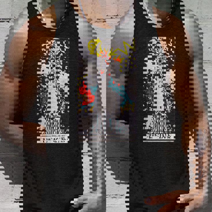 オリジナルのrider Waite Deckからのタワービンテージタロットカード タンクトップ 彼への贈り物