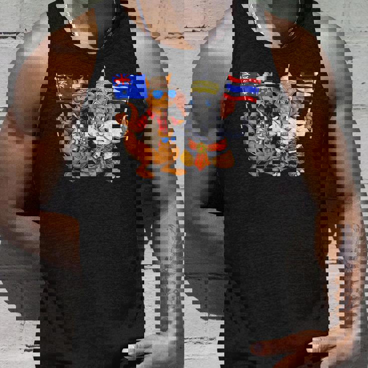 オーストラリア カンガルー タイ 象 オーストラリアの旗 タイの遺産 誇り オーストラリア タイ 愛国者 オーストラリア タンクトップ 彼への贈り物