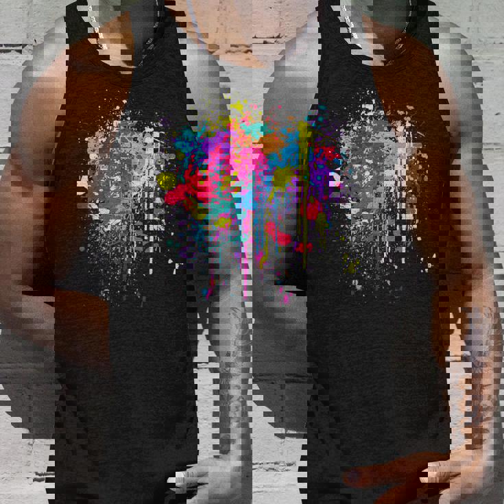 カラフルなペイントスプラッシュカラー。 タンクトップ 彼への贈り物