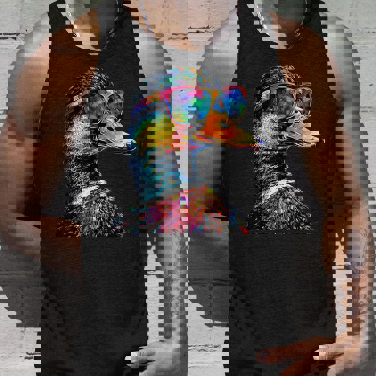 カラフルな虹色のアヒル マガモ ドレイク 小さなアヒル タンクトップ 彼への贈り物