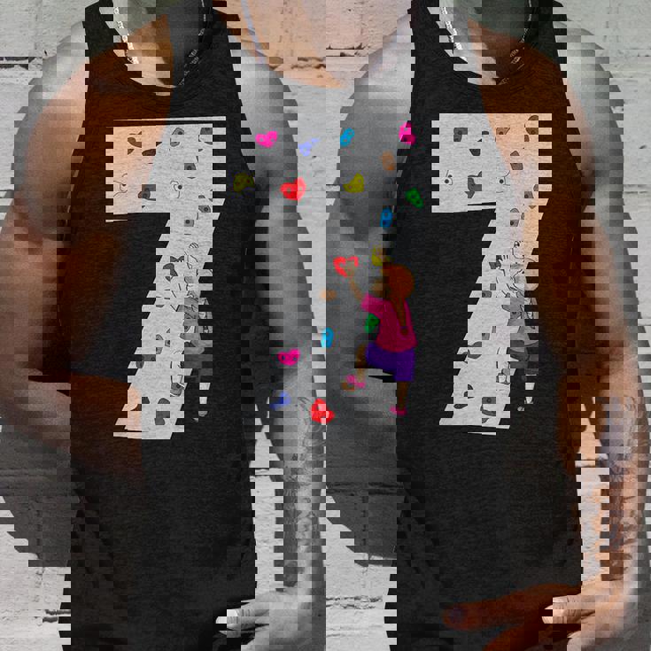 キッズ 7歳の誕生日パーティーケーキクライマークライムボルダリング タンクトップ 彼への贈り物