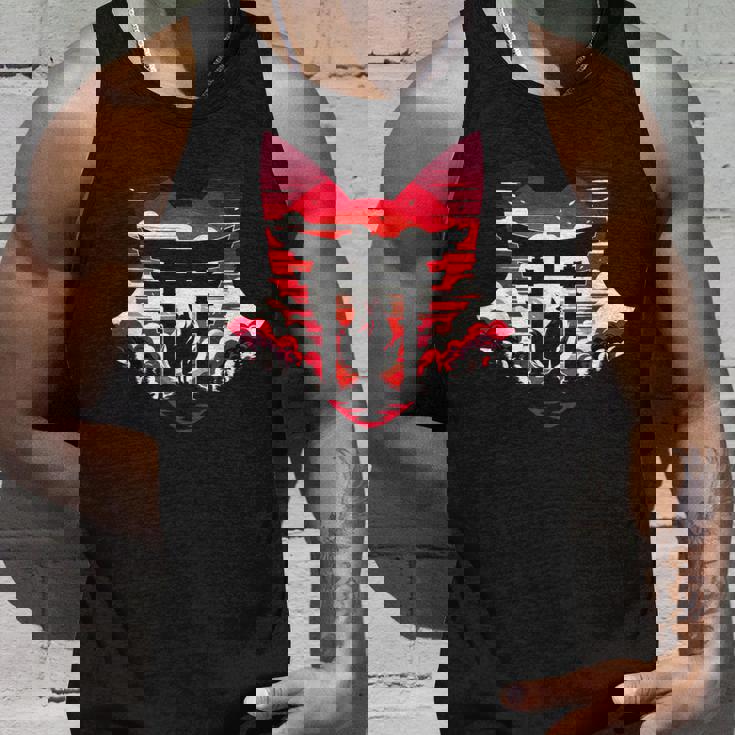 キツネ キツネ 九尾狐シルエット アニメ好き タンクトップ 彼への贈り物