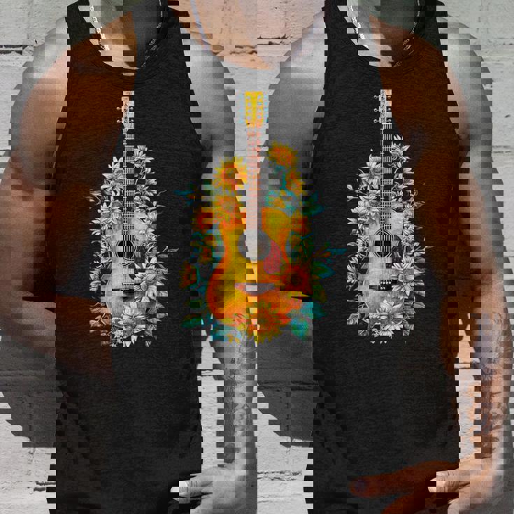 ギター 面白tシャツ おもしろ ギタリスト 服 音楽 メンズ キッズ ネタ 服 オリジナル 軽音 ひまわり タンクトップ 彼への贈り物