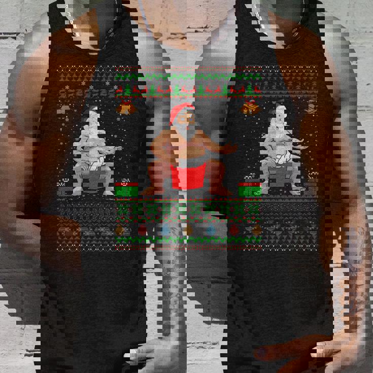 クリスマスセータースタイル サンタ相撲 アグリークリスマス 長袖tシャツ タンクトップ 彼への贈り物