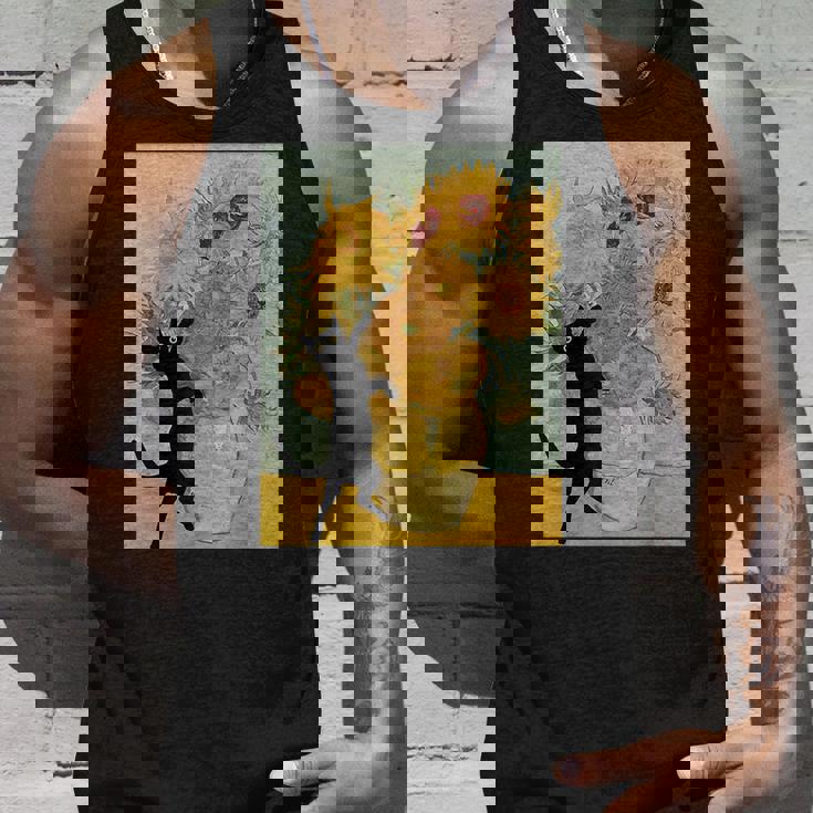 ゴッホ ひまわり 面白い 猫 アート 絵画 タンクトップ 彼への贈り物