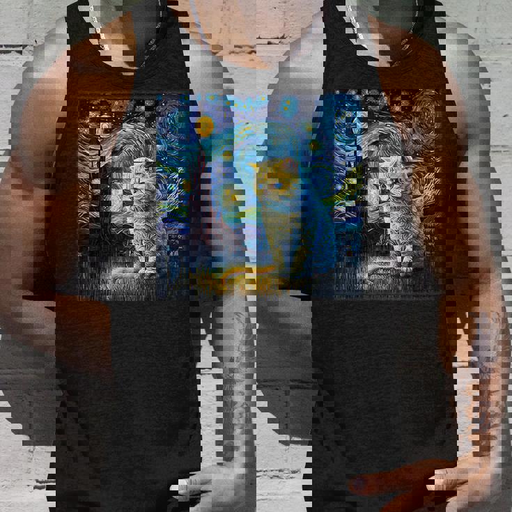 シュールレアリスム 星月夜 エキゾチック ショートヘア 猫 タンクトップ 彼への贈り物