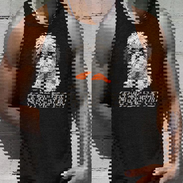 シーズー寿司 すしーず 犬 おもしろい しーず 寿司好き犬 タンクトップ 彼への贈り物