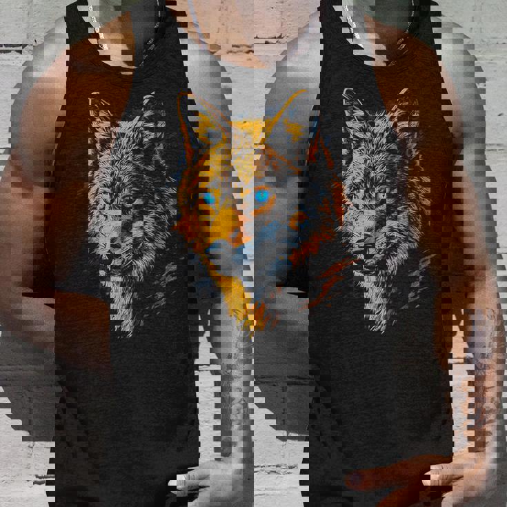 ジャッカル 動物モチーフ 青い目の作品 ジャッカル タンクトップ 彼への贈り物