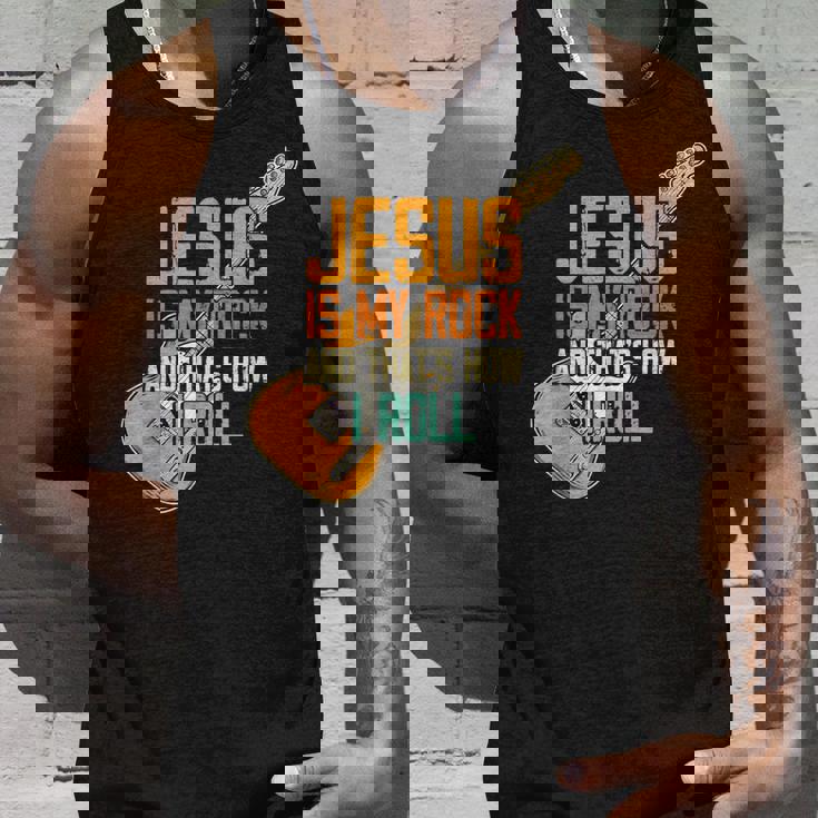 ジーザス・イズ・マイ・ロック・アンド・ザット・イズ・ハウ・アイ・ロール クリスチャン タンクトップ 彼への贈り物