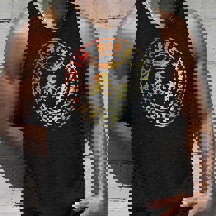 スイム・バイク・ラン・リピート レトロヴィンテージ トライアスリート・トライアスロン用 タンクトップ 彼への贈り物