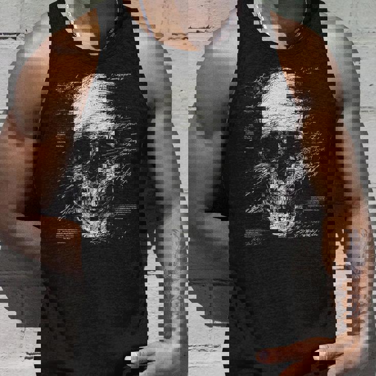 スカルアートグラフィックテキストモチーフドクロ タンクトップ 彼への贈り物