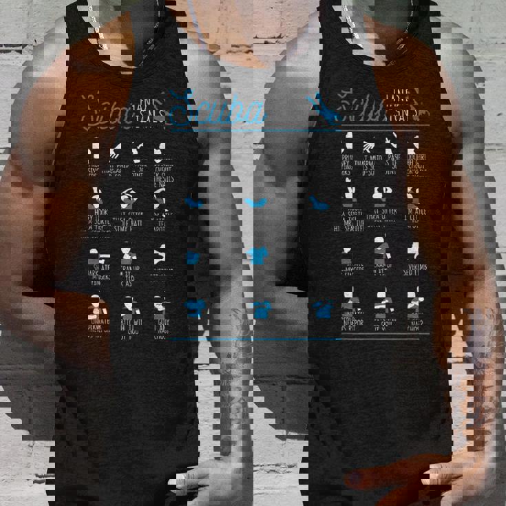 スキューバハンドシグナル チーム 面白いダイバーサイン ダイビングインストラクター タンクトップ 彼への贈り物