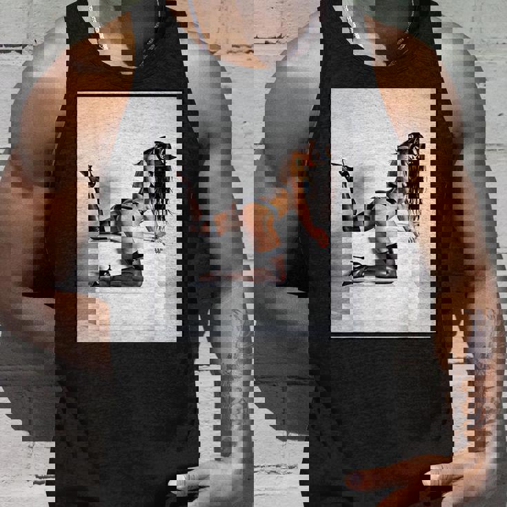 セクシーガールグラフィックtシャツ マスクのセクシーなファッションモデル タンクトップ 彼への贈り物