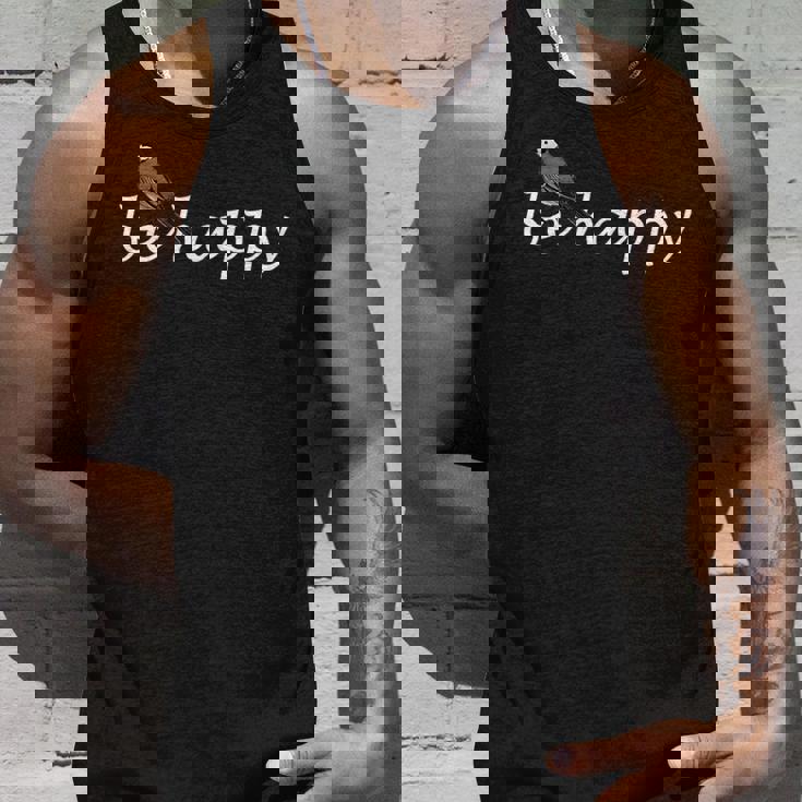 タイリクハクセキレイ Be Happy 鳥 動物 図 バードウォッチング 贈り物 鳥類学者 生物学者 自然科学 タンクトップ 彼への贈り物