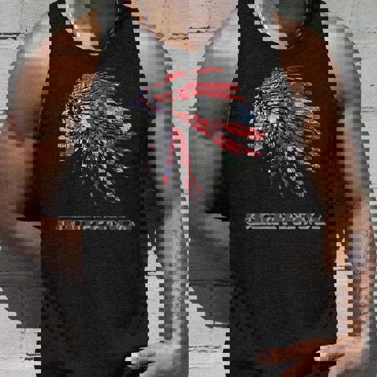 チペワ ネイティブアメリカン インディアン国旗 マネー ヘッドレス タンクトップ 彼への贈り物