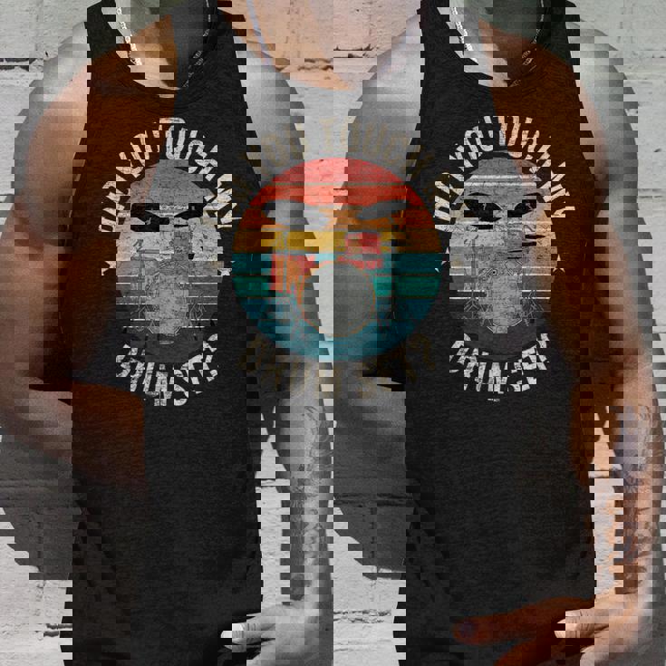 ディッド・ユー・タッチ・マイ・ドラム・セット・ファニー・ドラマー・パーカッション・ドラム タンクトップ 彼への贈り物