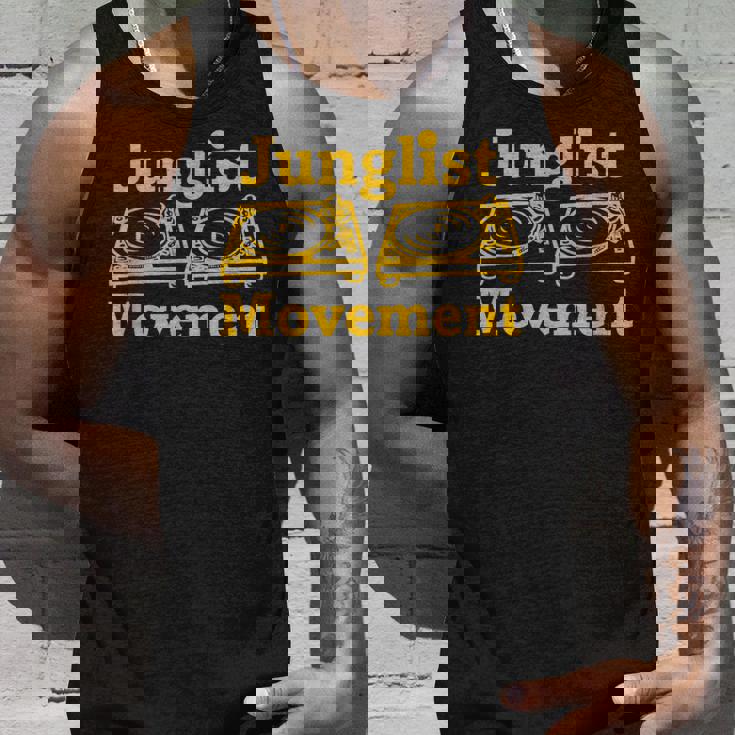 ドラムンベース レイバー ジャンクリスト ムーブメント Dj ターンテーブル アート デザイン タンクトップ 彼への贈り物