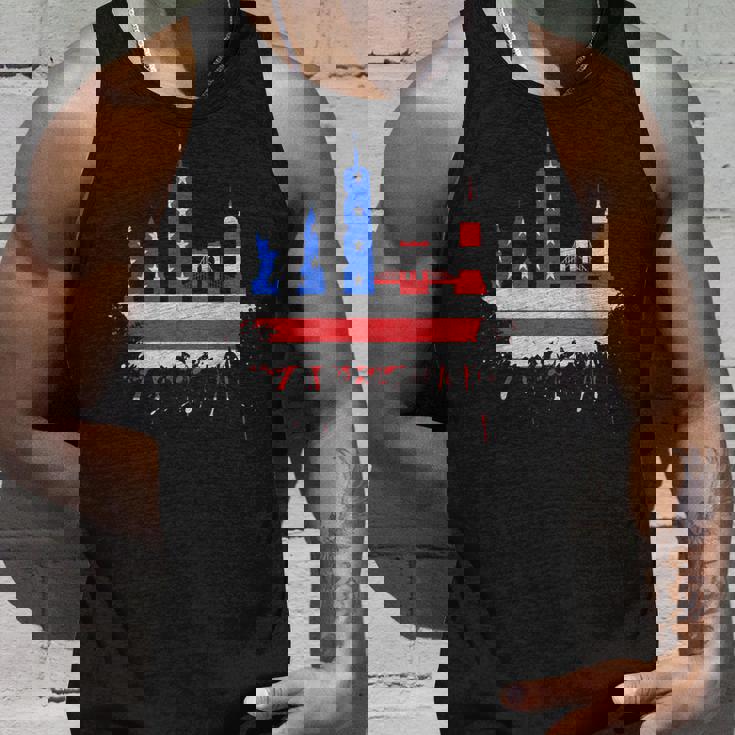 ニューヨーク・スカイライン 星条旗 アメリカ国旗アート Love Ny タンクトップ 彼への贈り物