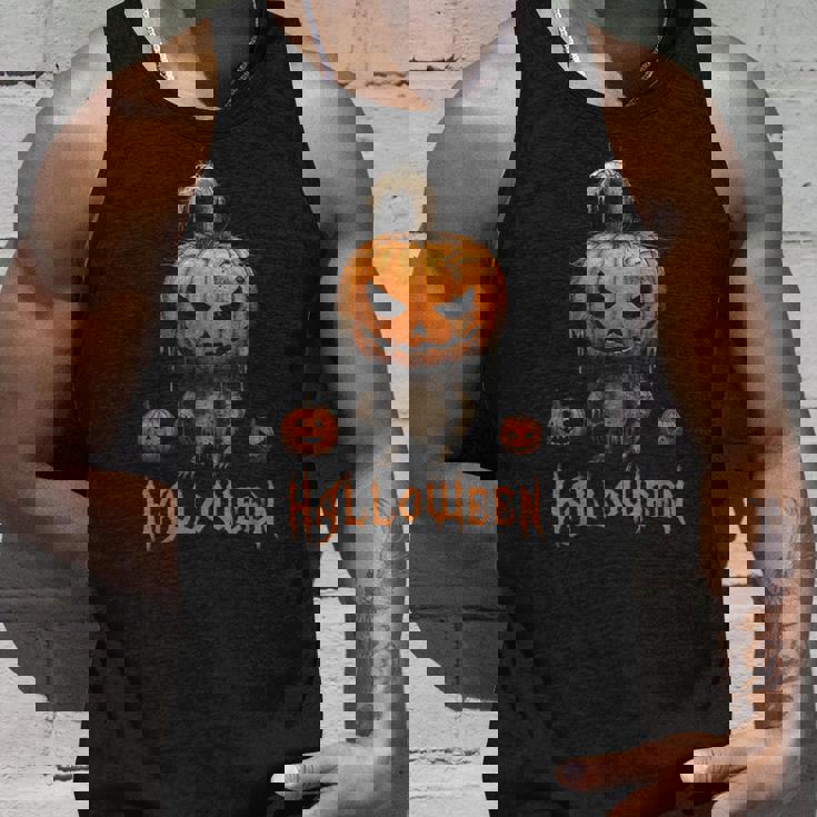 ハロウィン不気味なパンプキンシャツ タンクトップ 彼への贈り物