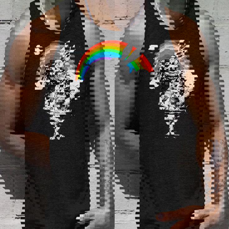 ハロウィーン 白いウサギ 不思議の国のアリス タンクトップ 彼への贈り物