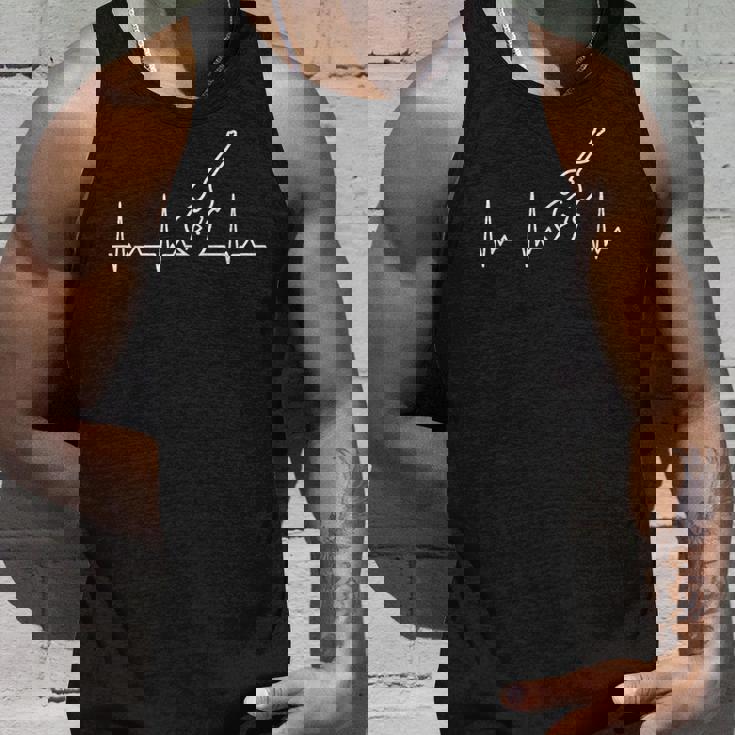 ハートビート コントラバス ダブルベース ウッドベース 音楽好き 弦楽器好き クラシック音楽 ジャズ音楽 趣味 心電図 タンクトップ 彼への贈り物