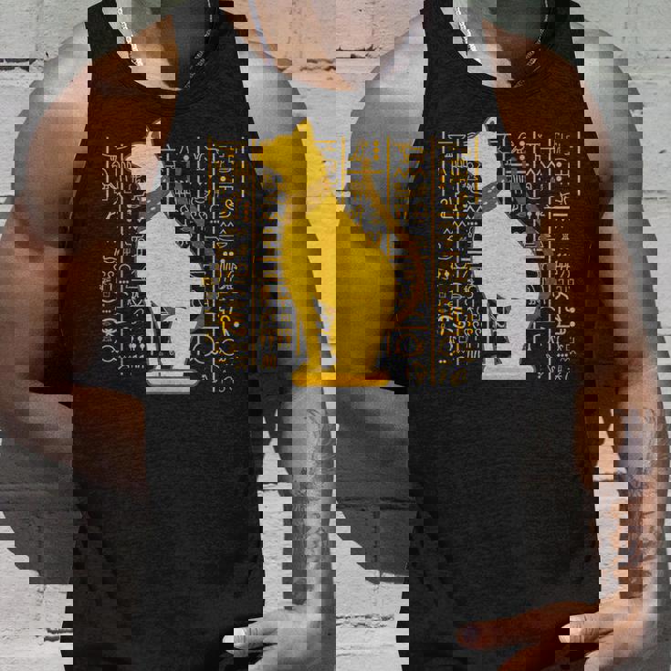 バステット 古代エジプト 猫 神 ヒエログリフ グラフィックアート 恋人 タンクトップ 彼への贈り物