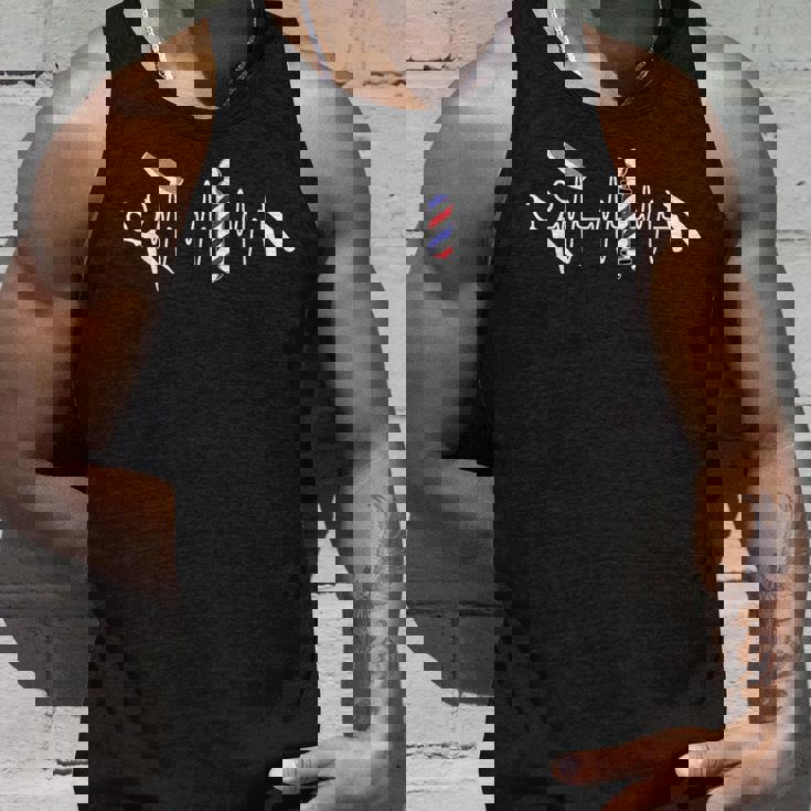 バーバー ポール ハサミ バリカン レトロ バーバー ハートビート タンクトップ 彼への贈り物