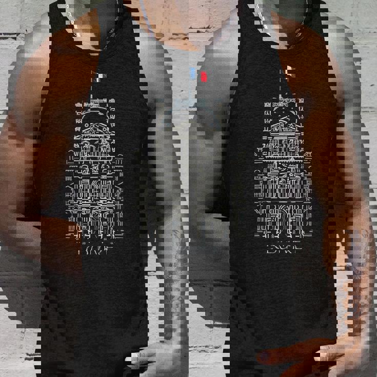 パリ、ルーブル美術館、手描きルーブル宮殿、フランス 長袖tシャツ タンクトップ 彼への贈り物