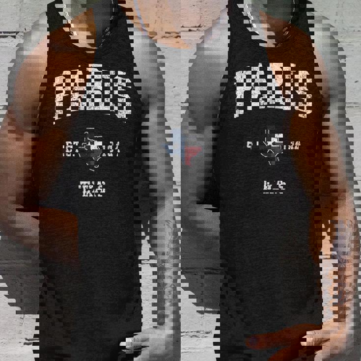 パリテキサスtx ビンテージ州旗スポーツデザイン タンクトップ 彼への贈り物