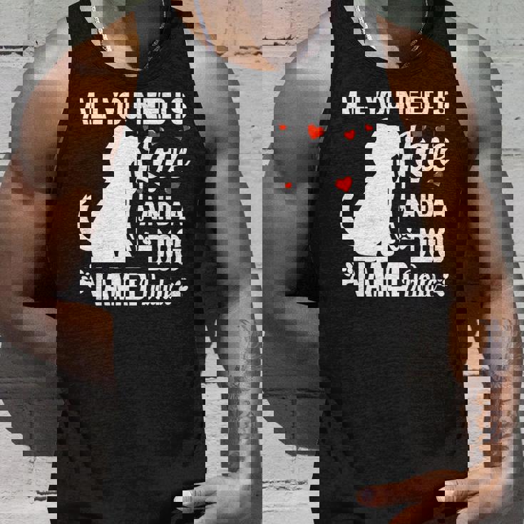 パーソナライズドドッグネームダンテかわいい犬ペット愛好家 長袖tシャツ タンクトップ 彼への贈り物