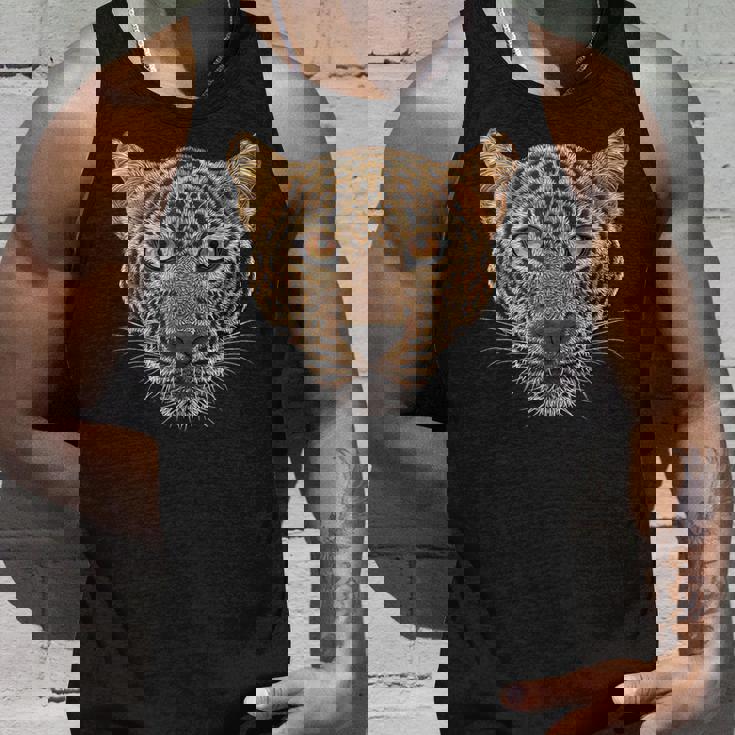 ヒョウの顔 大きな猫の頭 パンテラ パルダス 野生動物 キッズ タンクトップ 彼への贈り物