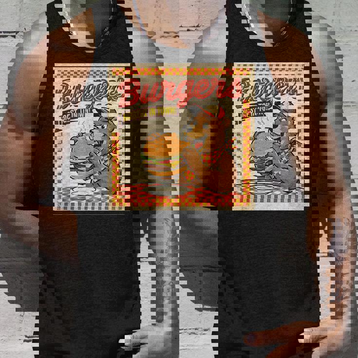 ビンテージ Burgers Biggest In Town ベア ハンバーガー ショップ タンクトップ 彼への贈り物