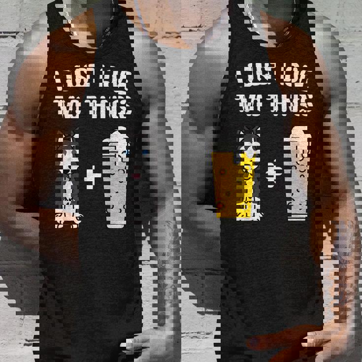 ビールシベリアン・ハスキー犬 タンクトップ 彼への贈り物