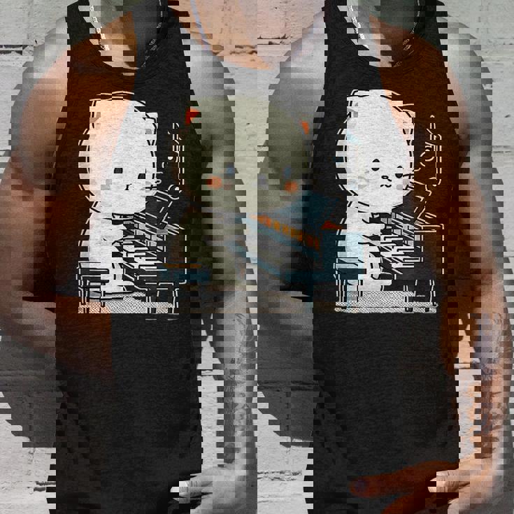 ピアノを弾くかわいい猫 ヴィンテージ かわいい猫 アート 日本アニメ タンクトップ 彼への贈り物