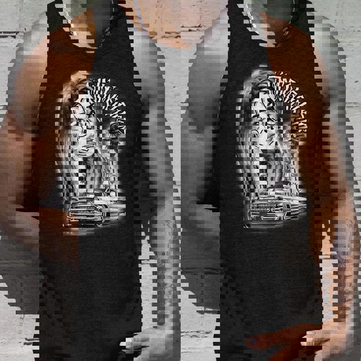 ピエロガール パヤサ×チカーノ ローライダーギャングスターブラックワーク タンクトップ 彼への贈り物