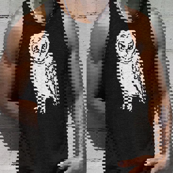 フクロウ愛好家 メンフクロウ かわいい 白い鳥 精神 動物 自然 アート タンクトップ 彼への贈り物