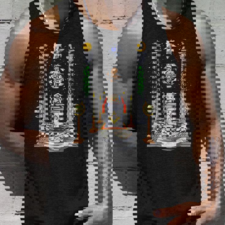 フリーメーソンのロッジ フリーメイソン フリーメイソンのコンパス フリーメイソンの祭壇 タンクトップ 彼への贈り物