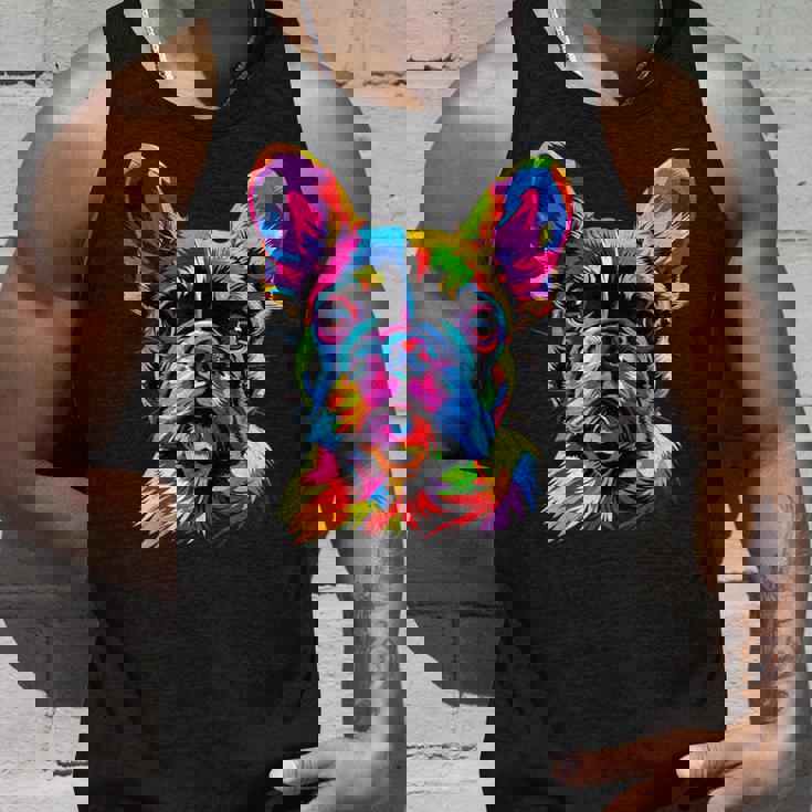 フレンチブルドッグ 犬 カラフル ポップアート レインボーカラー ブルドッグ タンクトップ 彼への贈り物