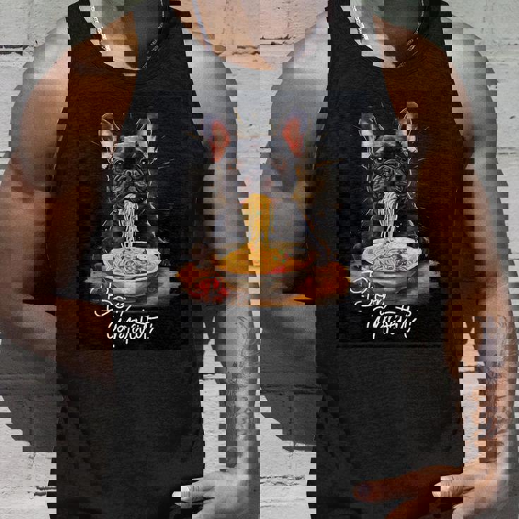 フレンチブルドッグ 食べる パスタ ボンアペティ カラフル ドッグアート タンクトップ 彼への贈り物