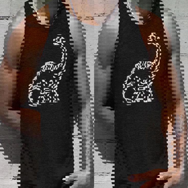 ブラキオサウルス ミニマリスト バッジ パッチライン アート 恐竜 タンクトップ 彼への贈り物