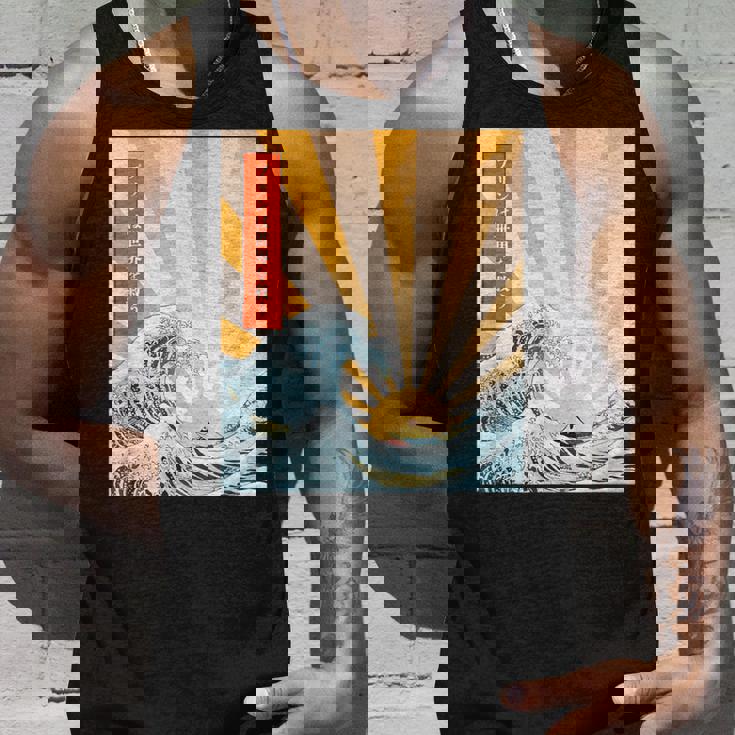 プリン 地球 日本語 浮世絵 和風デザイン 和柄 プリンは世界を救う タンクトップ 彼への贈り物